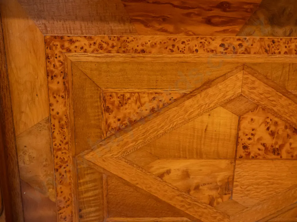 handled tray with mixed timber inlay design including figured bird's eye panels L-470 W-330 Image 1++