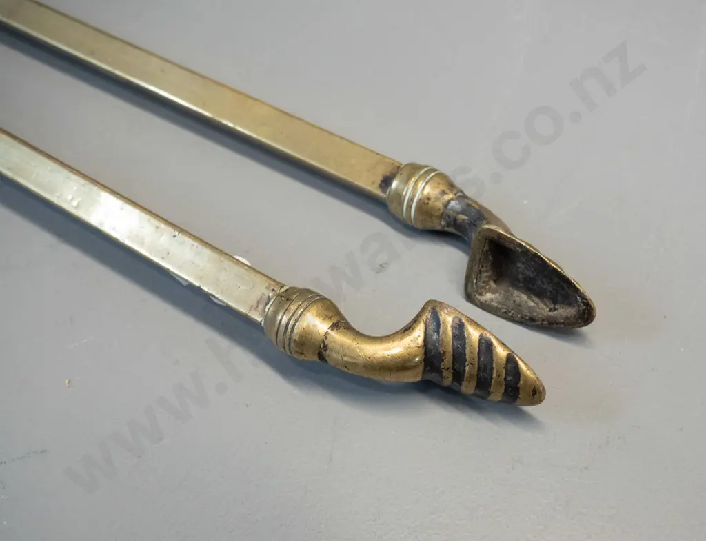 heavy brass fire tongs L-580 Image 1++