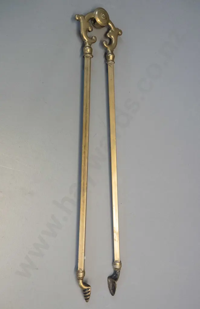heavy brass fire tongs L-580 Image 1++