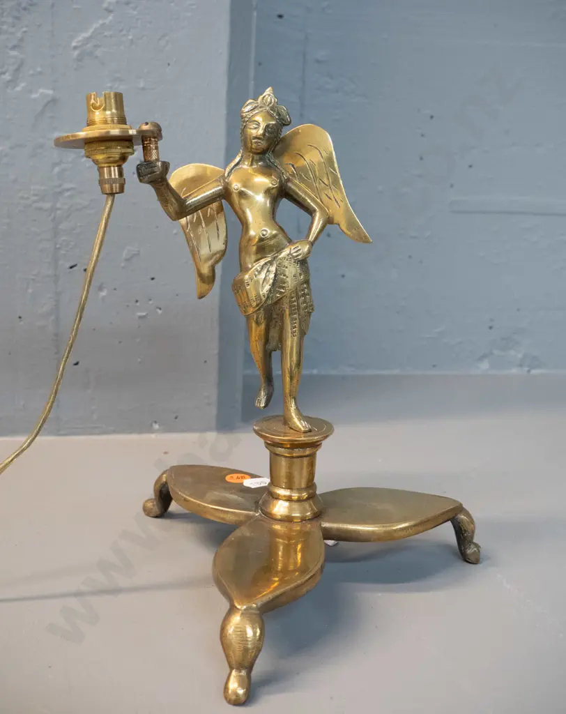 brass figural angel table lamp - no shade H-270 Image 1++