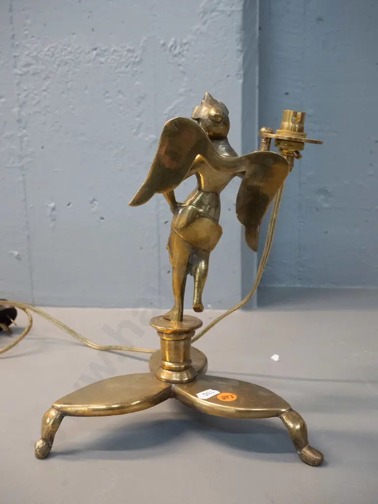 brass figural angel table lamp - no shade H-270 Image 1++