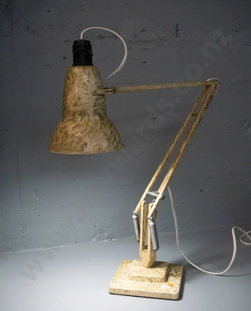 anglepoise lamp with mottled finish - marked Herbert Terry & Sons Redditch Image 1++