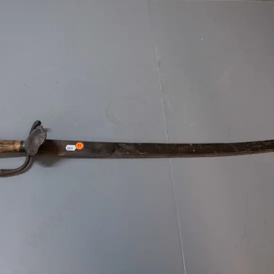 ornamental sabre with horn handle L-660 - has had repair to hilt guard