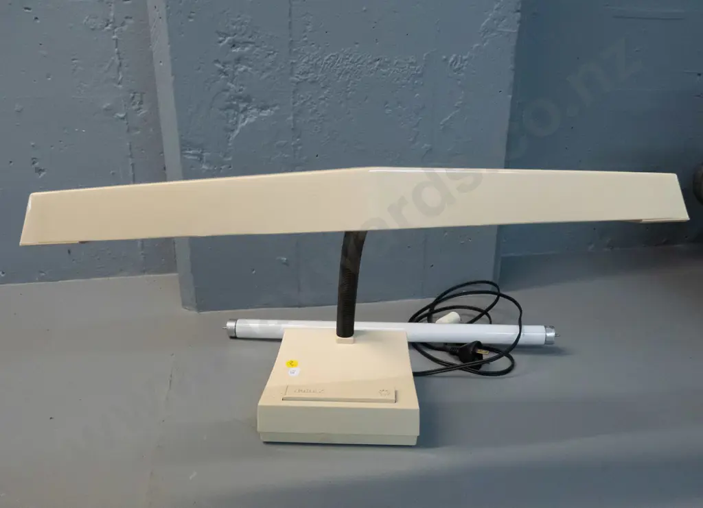 retro Norax gooseneck desk lamp with spare fluorescent tube - working. W-480 H-310 as photographed Image 1++