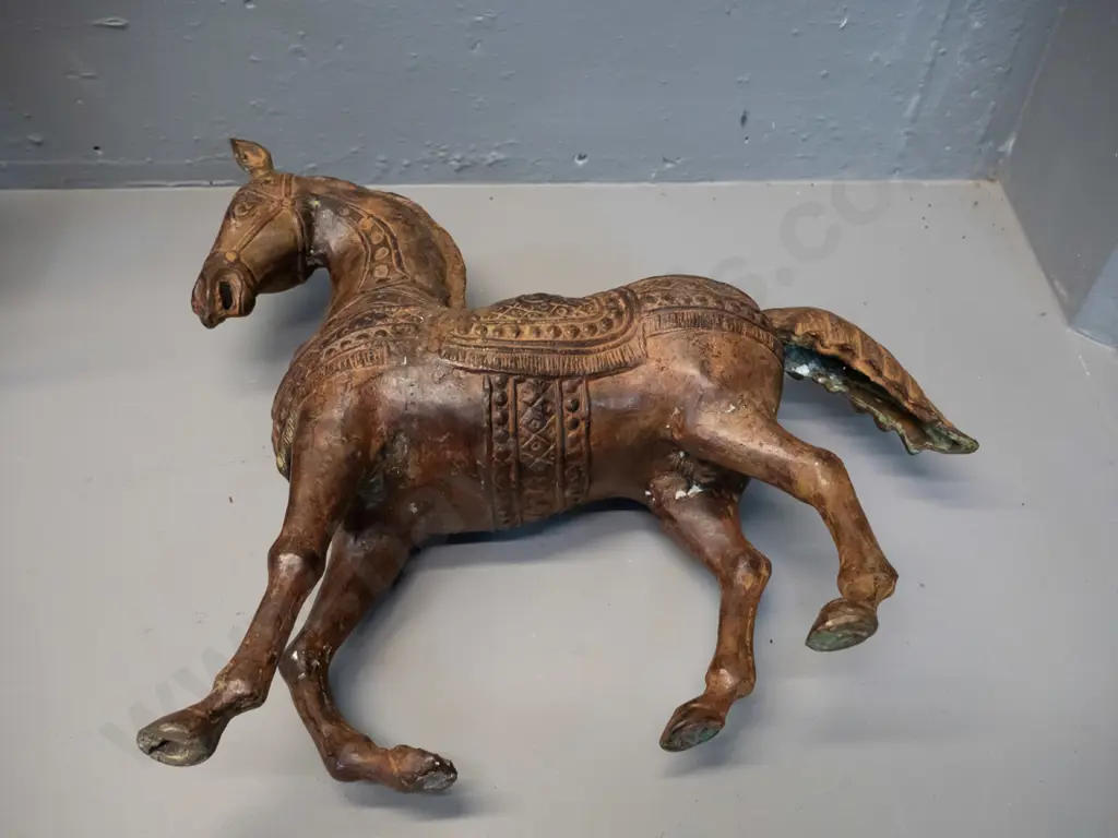 reproduction cast metal Chinese Tang style horse figure H-380 L-390 Image 1++