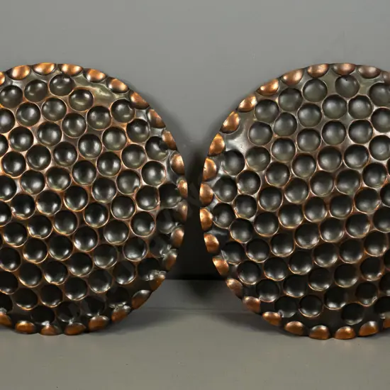 pair of retro brass wall hangings Diam - 440