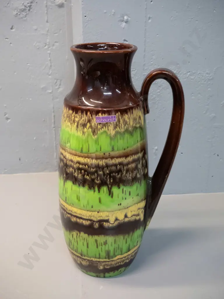large German pottery handled jug vase pattern 426-47 H-470 W-240 at handle Image 1++