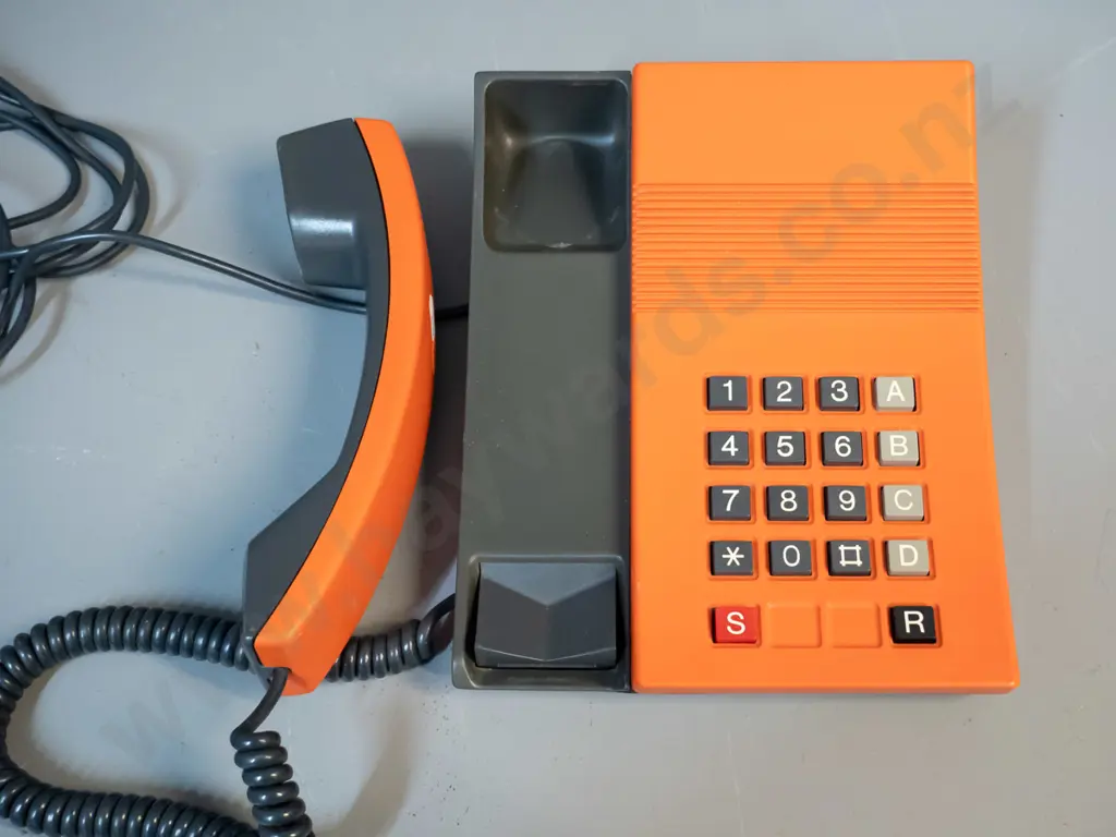 retro French GCT orange plastic cased push-button phone and a Artmeca France address finder Image 1++
