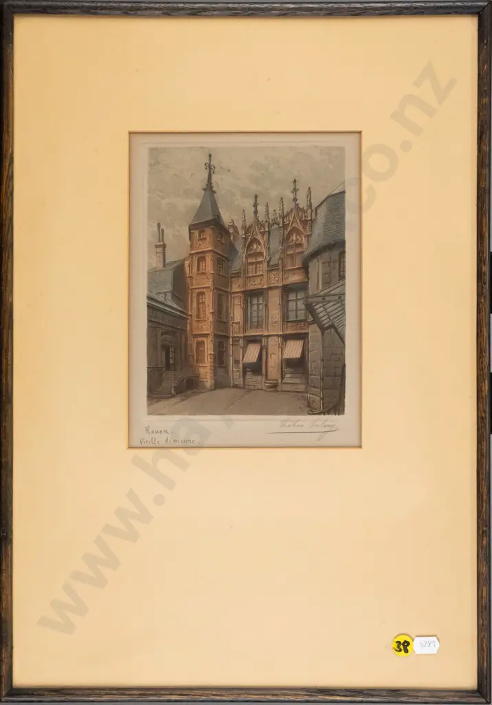 framed engraving "Rouen" H-180 W-130 Image 1++