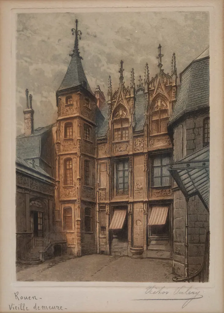 framed engraving "Rouen" H-180 W-130 Image 1++