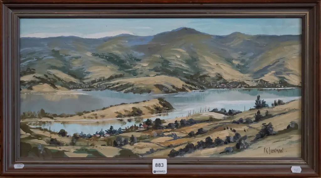 FR Luckman - framed oil on board - harbour scene H-245 W-500 Image 1++