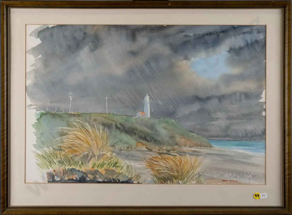 Harold Dephoff '76 - framed watercolour "Jacks Point" H-340 W-510 Image 1++