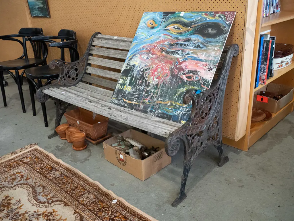 cast iron ended garden bench seat Image 1++