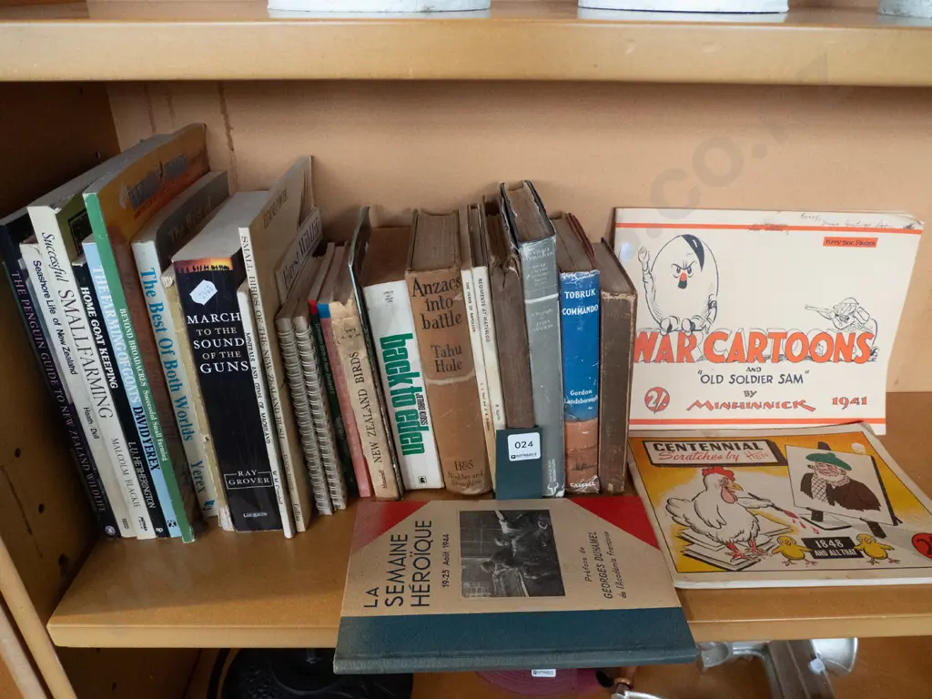shelf of military and other books Image 1++