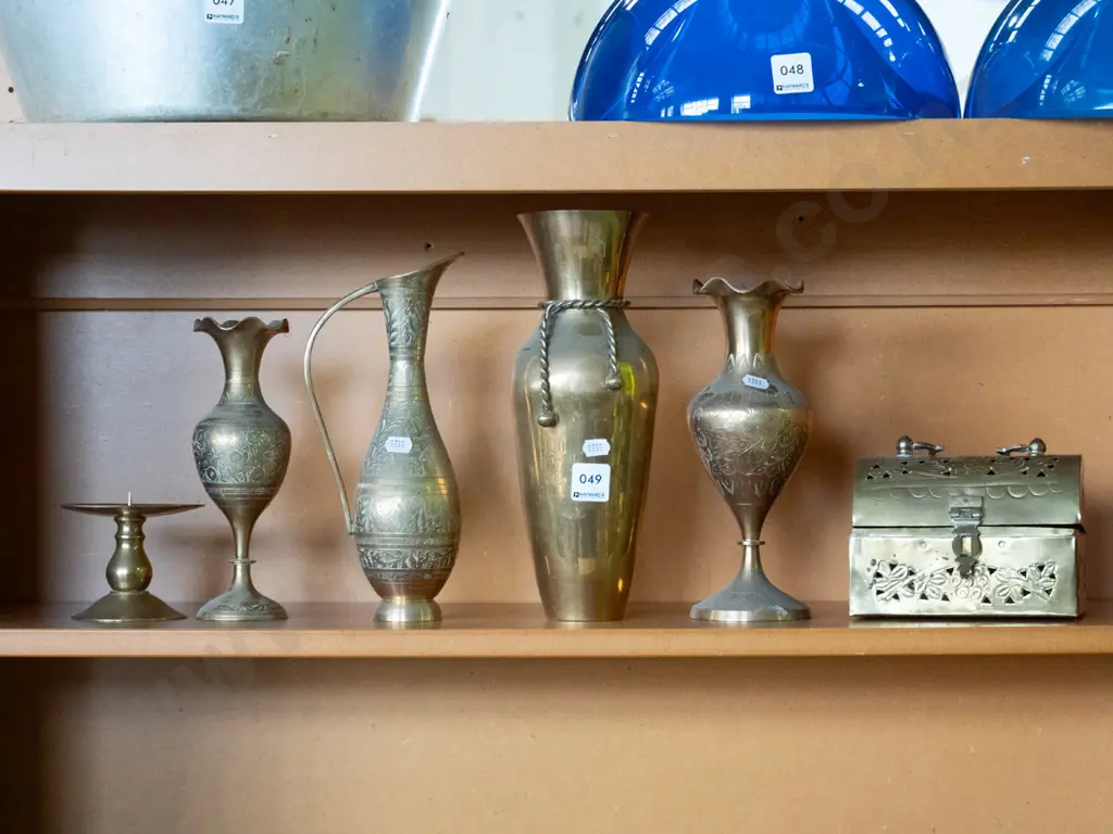 shelf of brassware Image 1++