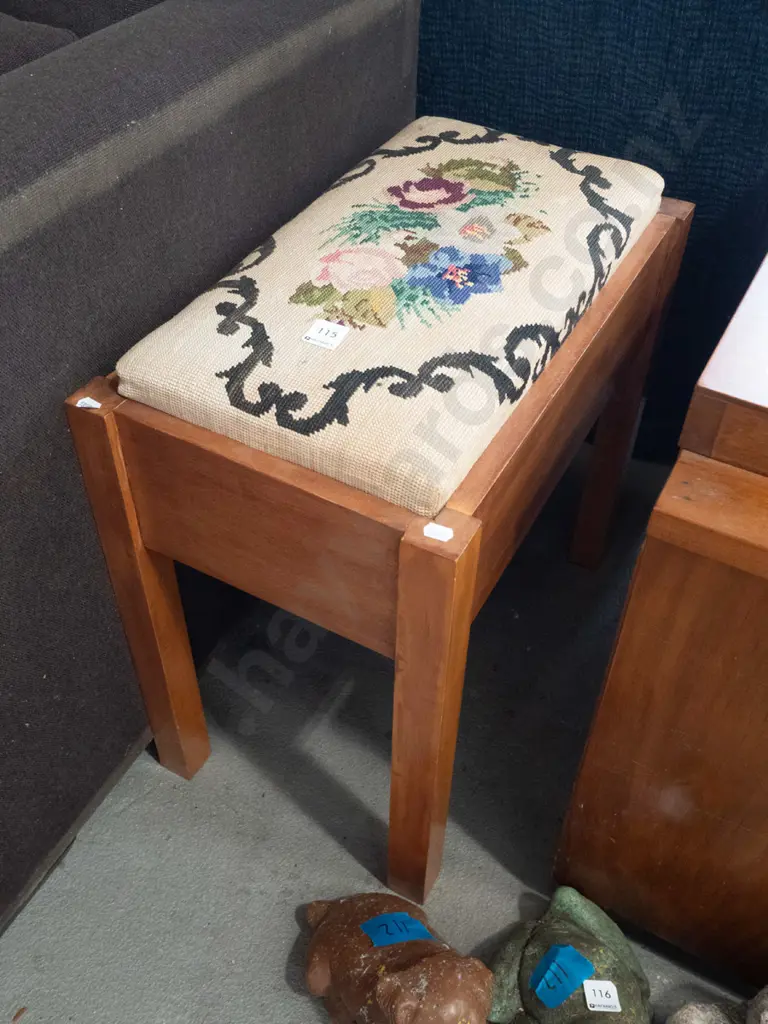 rimu tapestry upholstered stool Image 1++