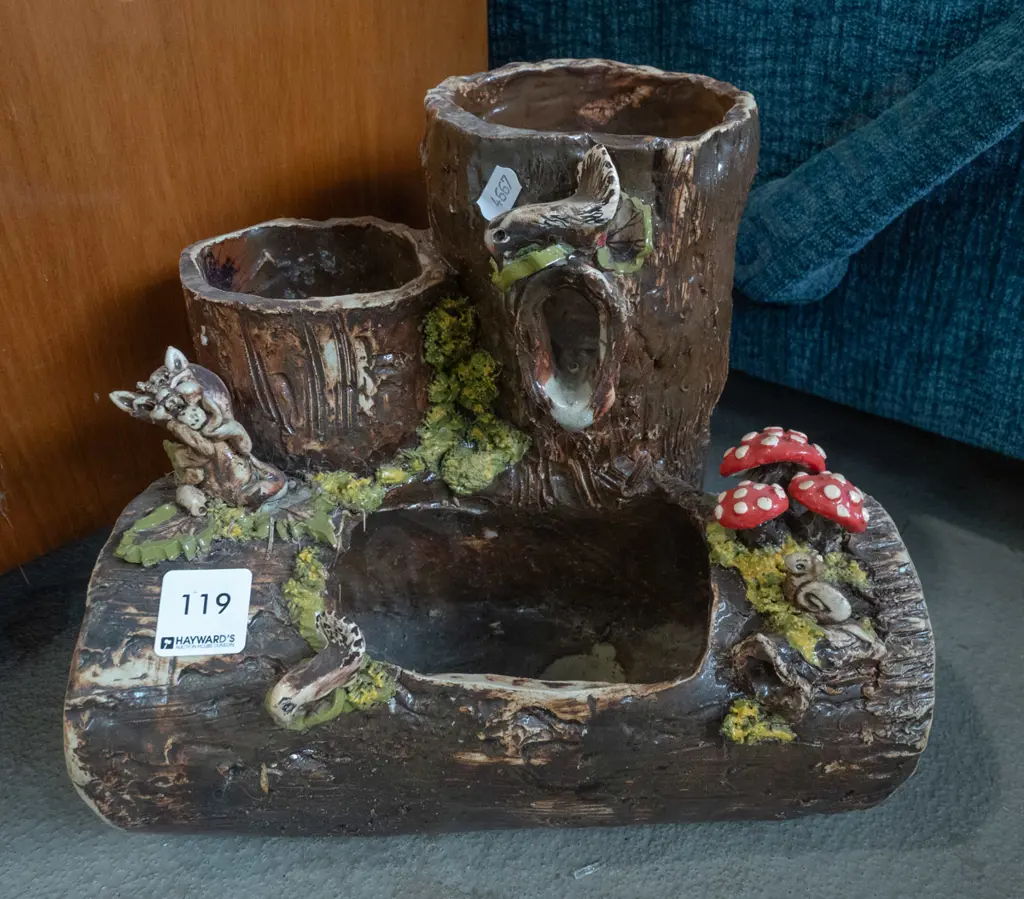 tree trunk ceramic planter H-235 Image 1++