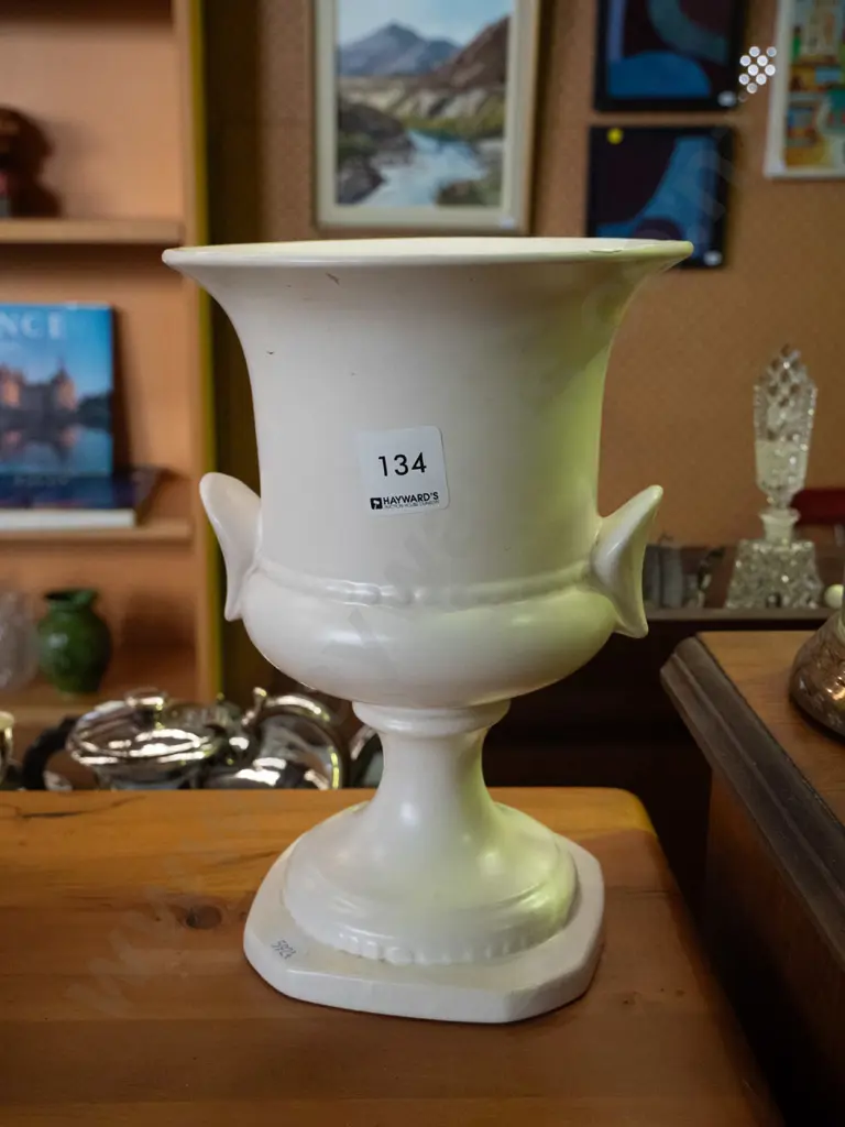 Crown Lynn double handled vase - some staining inside H-240 Image 1++