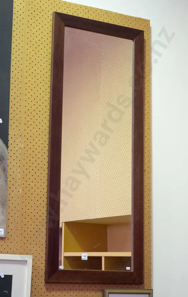 wood-framed wall mirror Image 1++