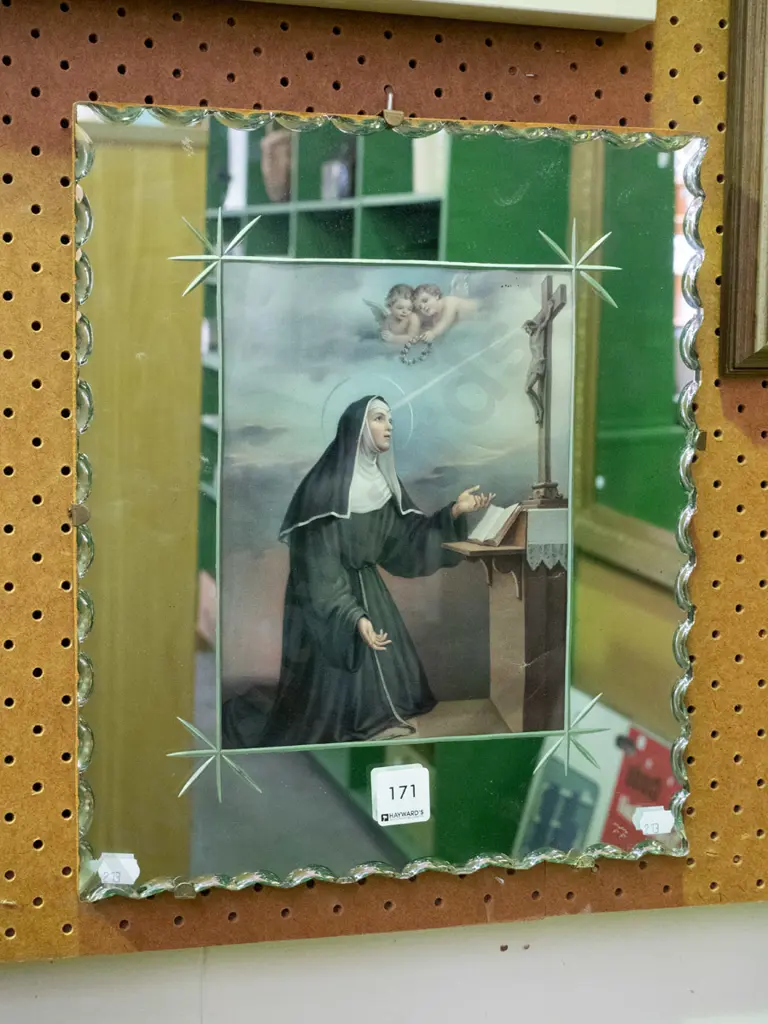 mirror framed religious print Image 1++