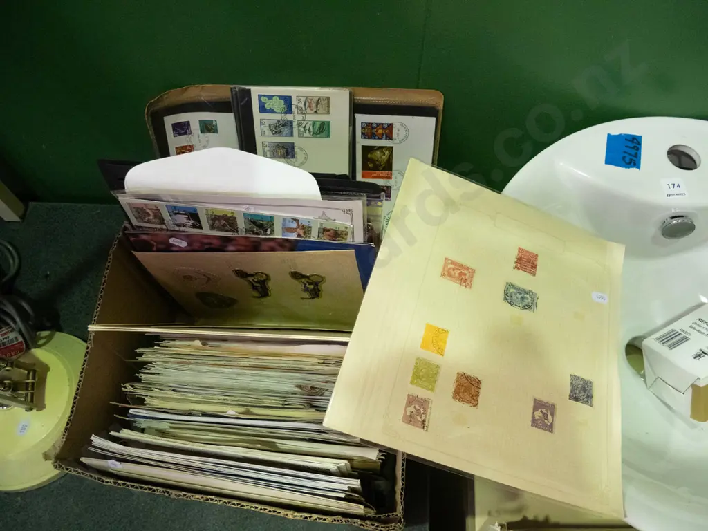 box of stamps and first day covers Image 1++