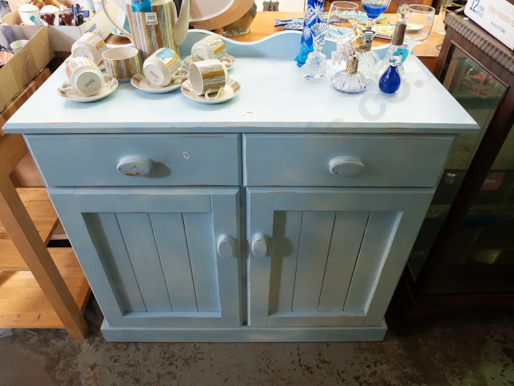 hand painted wooden 2 door 2 drawer sideboard H-885 W-930 D-3700 Image 1++