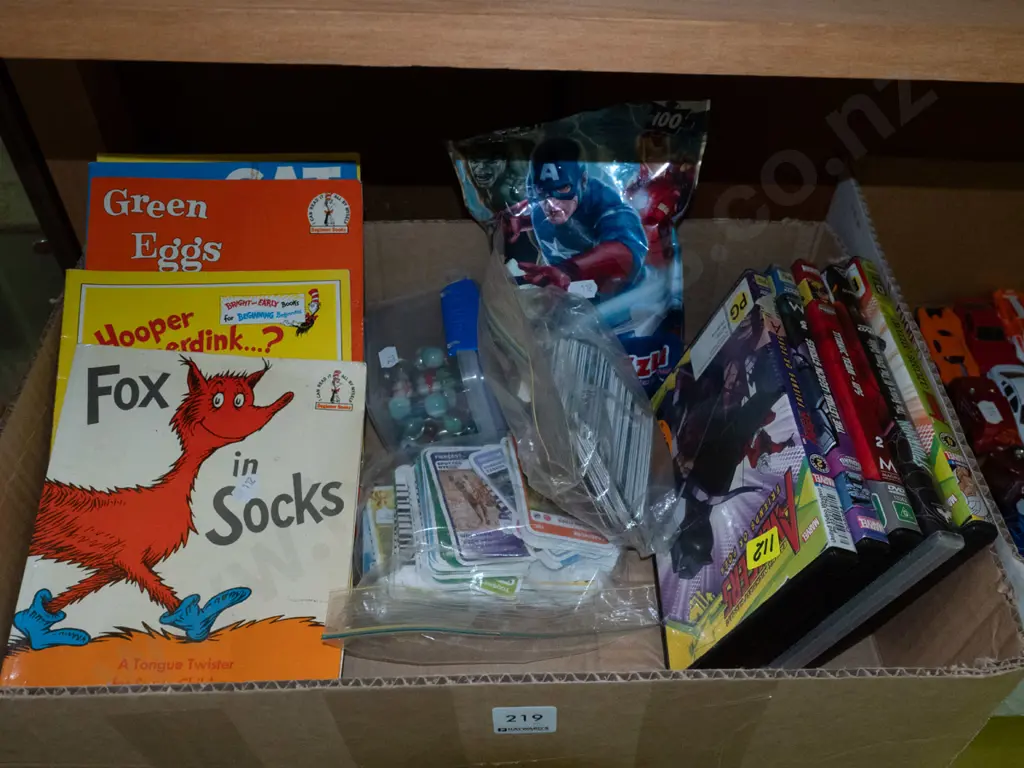 box; DVDs, marbles, Dr Suess books etc Image 1++