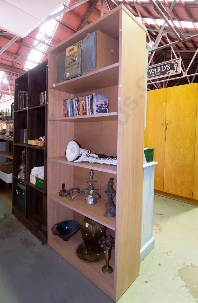 mdf faux wood veneer adjustable bookcase H-1800 W-800 Image 1++