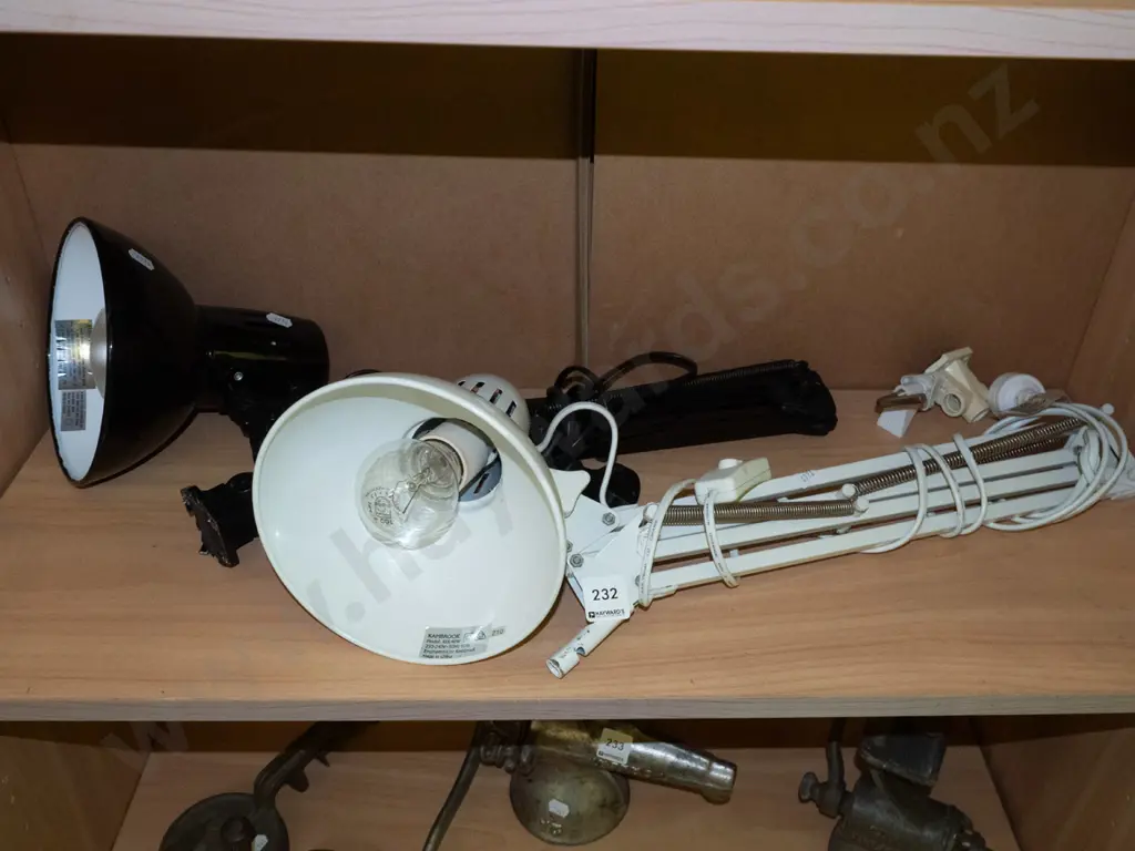 2x clamp mounted anglepoise lamps Image 1++