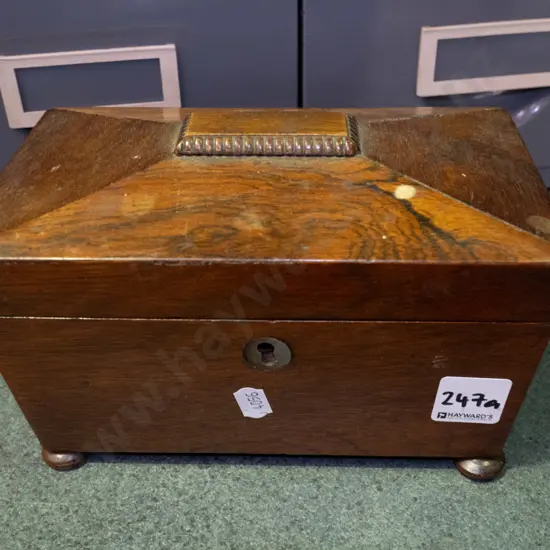 small wooden restorer's Victorian tea caddy
