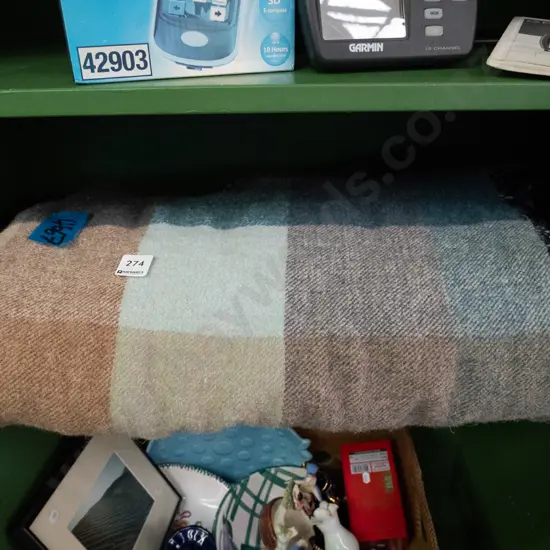 checked travel rug