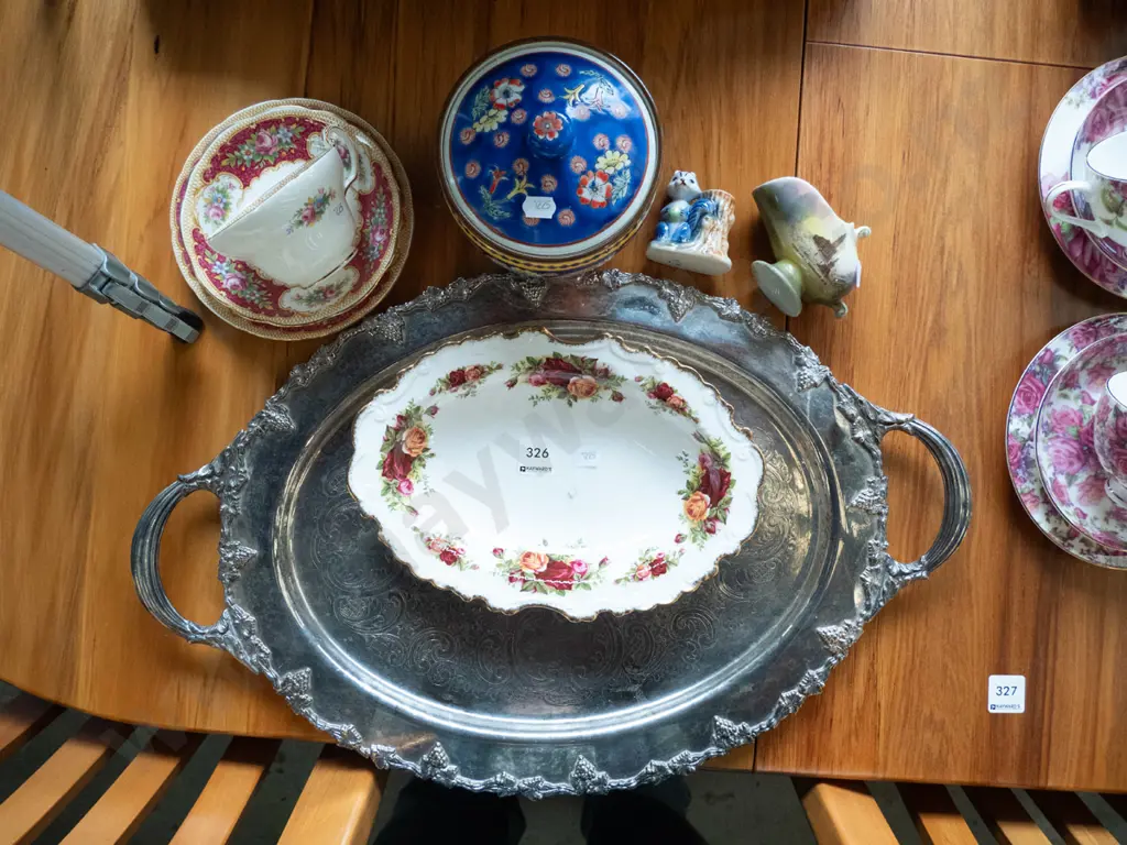 Royal Albert Old Country Roses dish, plated tray, trio, cover pot etc. Image 1++