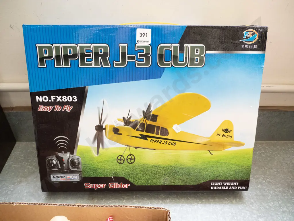 boxed Piper J-3 Cub remote control glider - As-Is, No Returns Image 1++