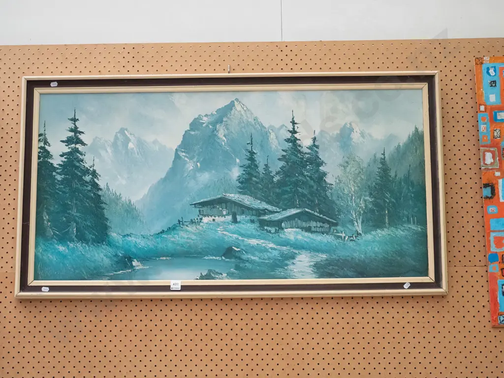 framed print - mountain scene - faded Image 1++
