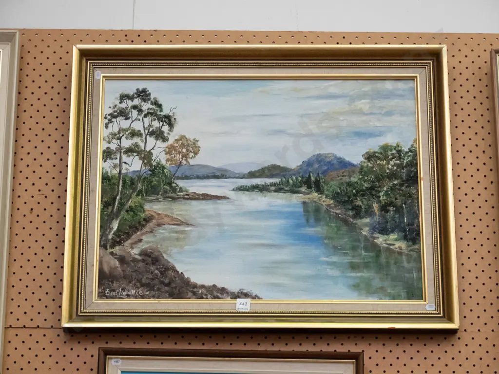 framed oil - river scene Image 1++