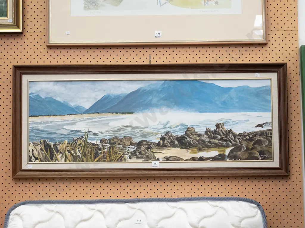 E. McIntyre - framed oil coastal scene Image 1++