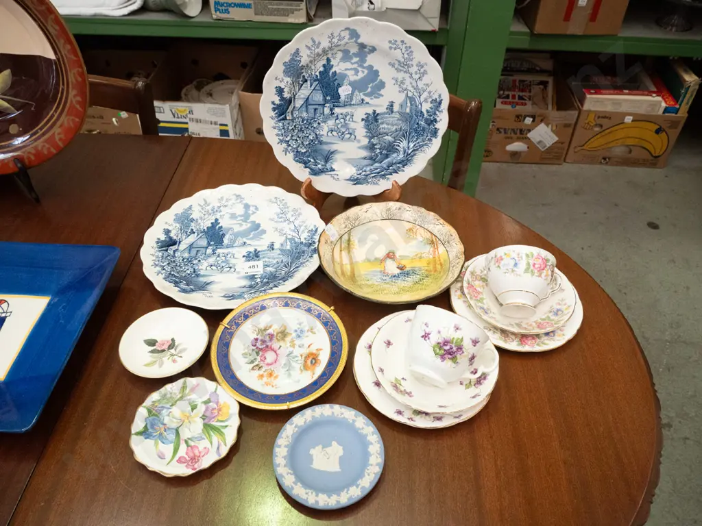 trios, Royal Doulton bowl, Ridgway plates, etc. Image 1++