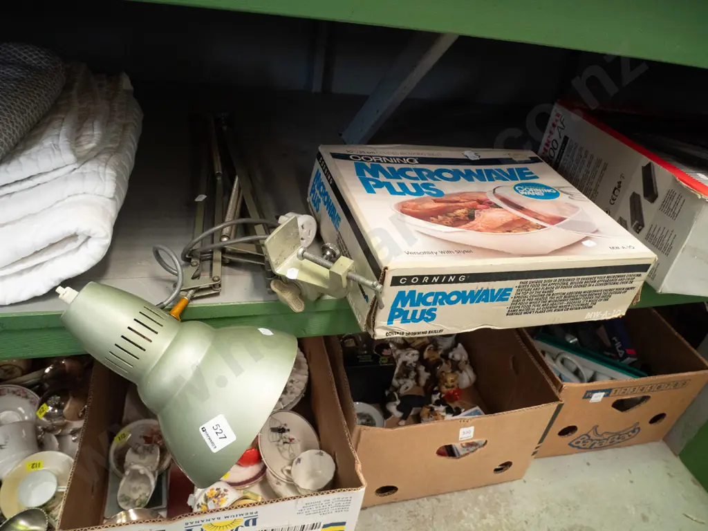 clamp mounted anglepoise lamp, boxed microwave browning skillet Image 1++