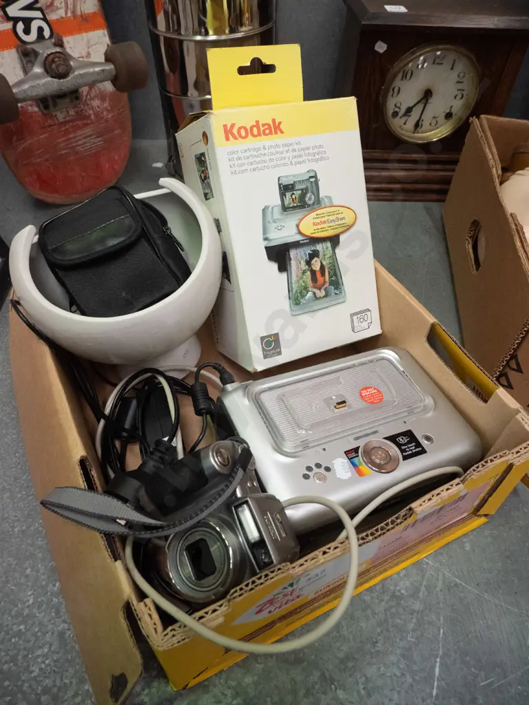 box; footed bowl, digital camera, Kodak printers Image 1++