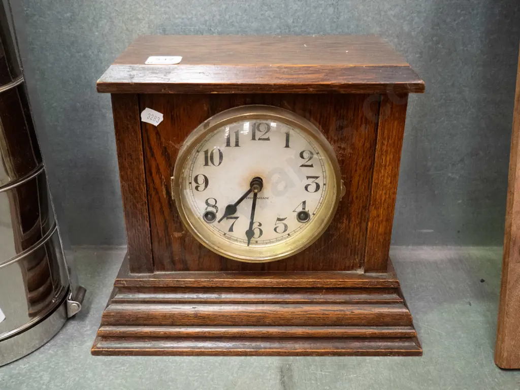oak cased mantle clock - As Is No Returns Image 1++