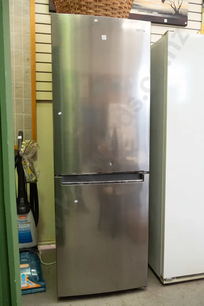 LG anodised fridge/freezer - dent in door H-1730 W-600 D-670 Image 1++