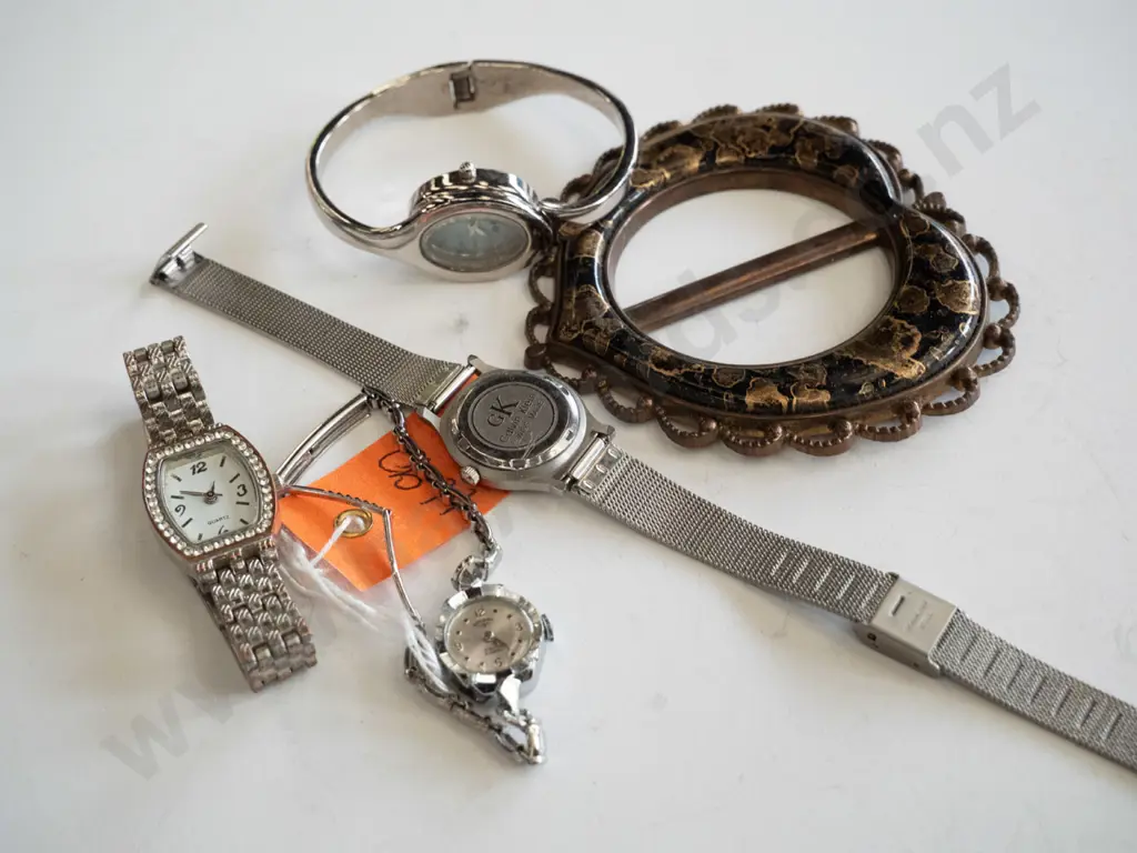 plastic tray, watches, belt bucket Image 1++