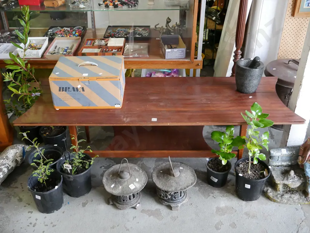 mid-century 2 tier coffee table H-430 W-1470 D-500 Image 1++