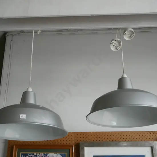 2x industrial light shades