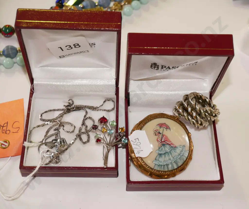 costume jewellery, brooches, ring necklace & earring set Image 1++