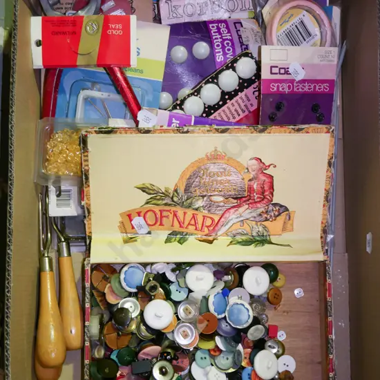 box; buttons & other sewing accessories
