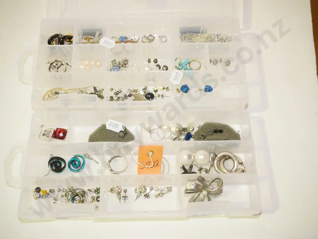 plastic tray of earrings Image 1++
