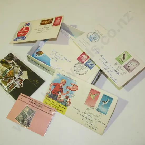 box of first day covers & other stamps