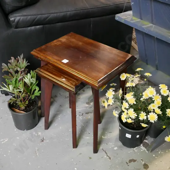 nest of 2 wooden tables