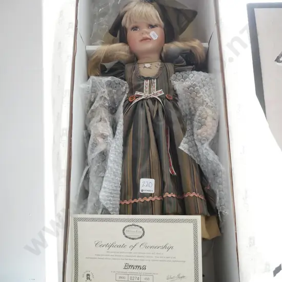 boxed Hillview Lane porcelain display doll